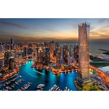 Картина на полотні "Нічне місто" (S153)