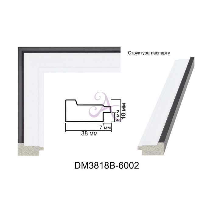 Пластиковый багет для рам DM3818B-6002 Пластиковый багет для рам DM3818B-6002