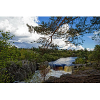 Картина на полотні «Гірська річка серед каміння» (N387), 55см×35см