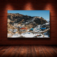 Картина на полотні «Гірське селище серед снігу» (N1066), 55×35 см