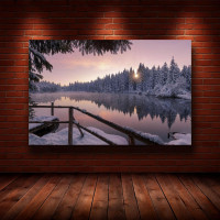 Картина на полотні «Повітряна куля над гірським пейзажем» (N1249), 55×35 см