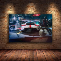 Картина на полотні «Гоночний автомобіль на треку» (M152), 55см×35см