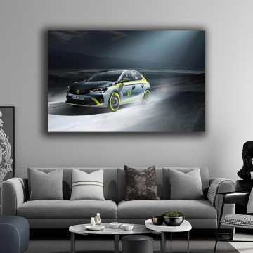 Картина на полотні «Гоночний автомобіль на мокрій трасі» (M217), 55см×35см