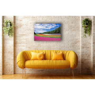 Картина на полотні «Квіткове поле біля лісу» | K147