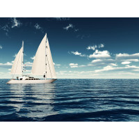 Картина на полотні «Вітрильник у синьому морі» | L151